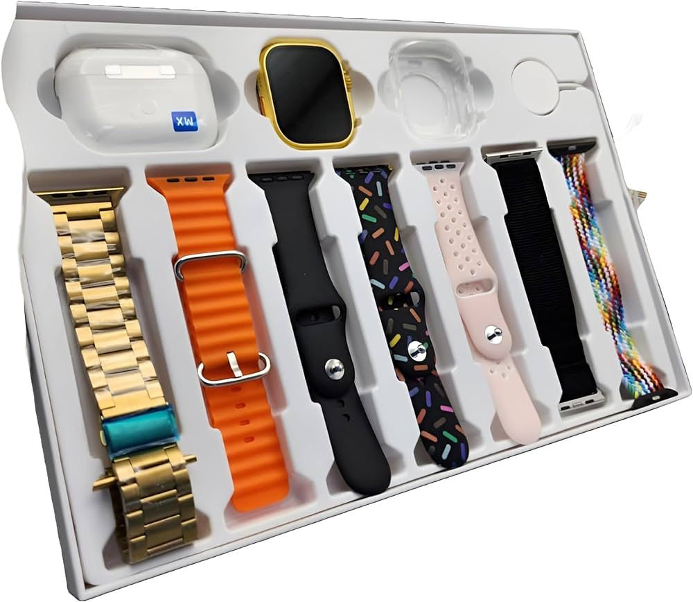 10-in-1 Set I20 Ultra Max Smartwatch Combo – 2.3" Display, 7 Straps & Wireless Earbuds