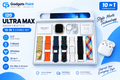 10-in-1 Set I20 Ultra Max Smartwatch Combo – 2.3" Display, 7 Straps & Wireless Earbuds