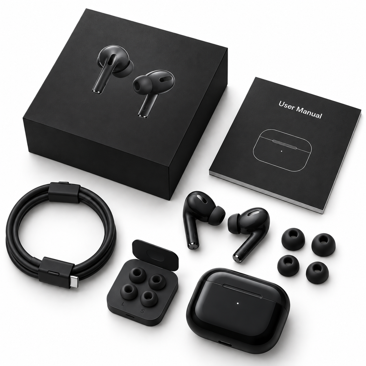 AirPods Pro 2 – Active Noise Cancellation | Premium Wireless Earbuds (Black)
